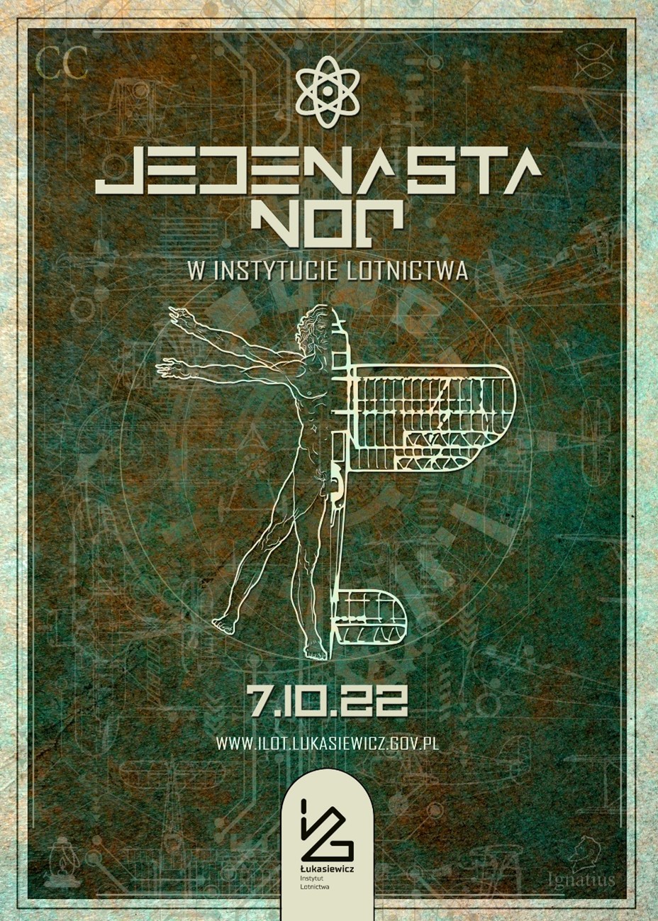 Plakat promujący 11. Noc w Instytucie Lotnictwa