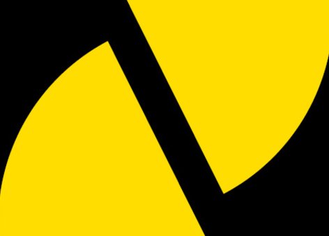 Okładka podcastów - żółte półokręgi na czarnym tle