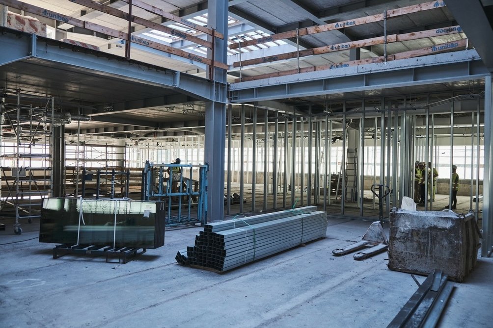 Widok na budowę Pracowni Przewrotu Kopernikańskiego