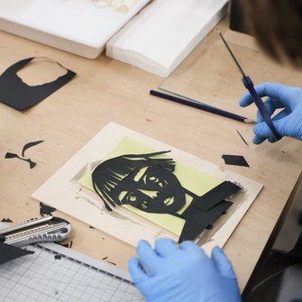 Wzór człowiek do odbitki z cyjanotypii