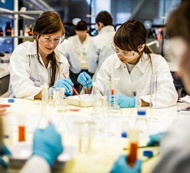 Młodzież w laboratorium chemicznym