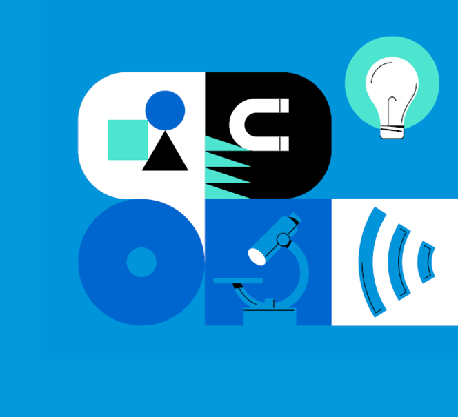 Logo NDC w niebieskich barwach