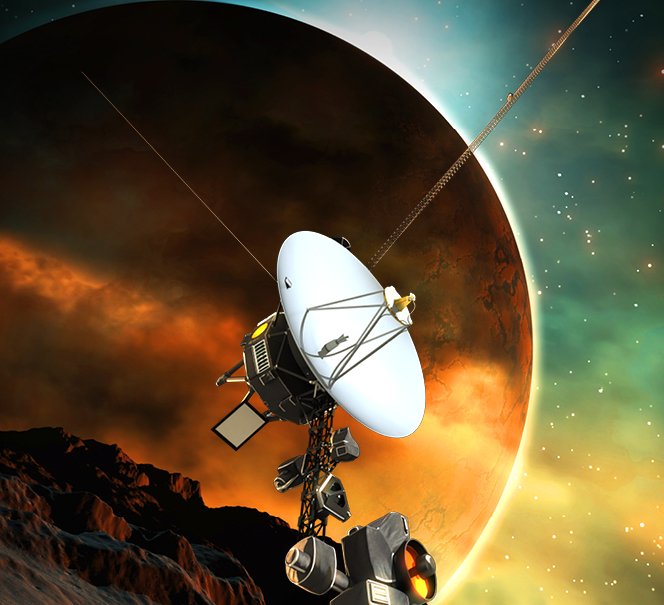 Wizualizacja satelity na tle planety